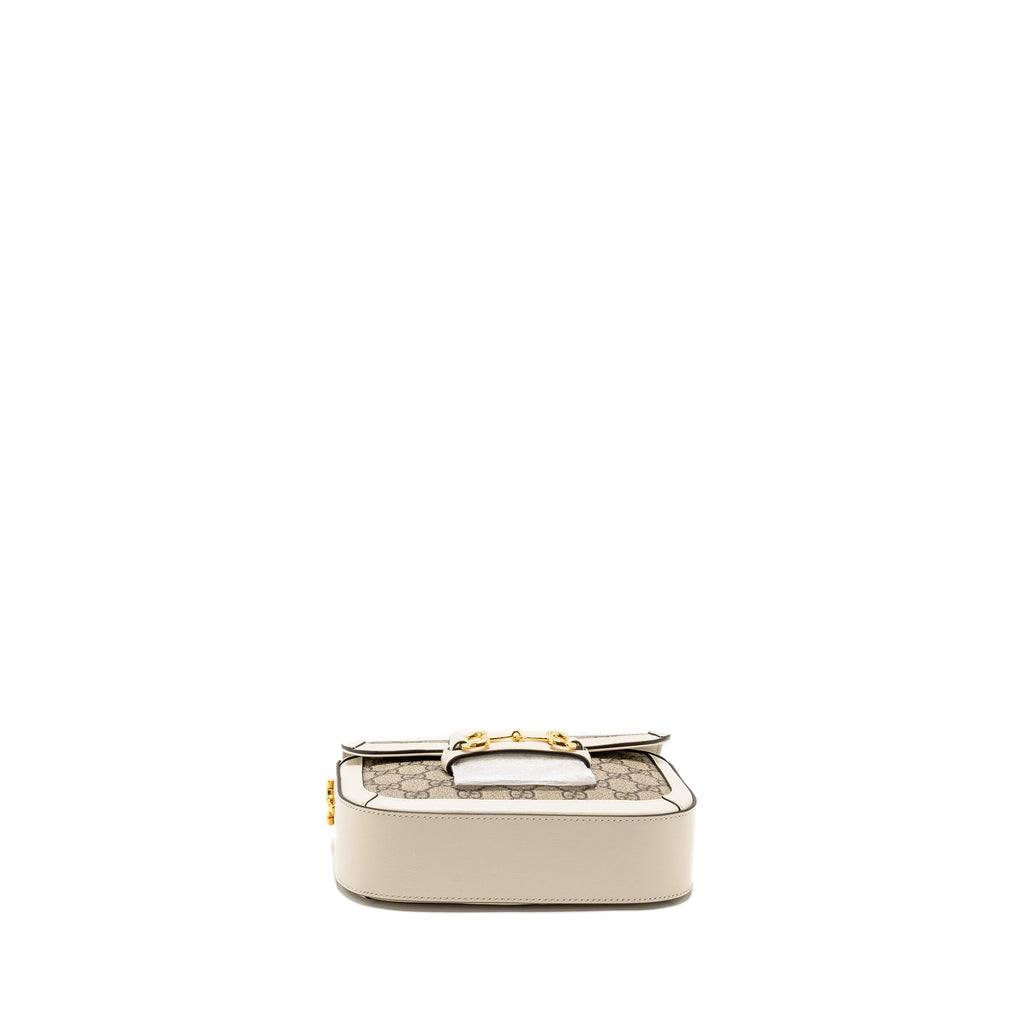 GUCCI MINI HORSEBIT 1955 BAG GG SUPREME CANVAS/LEATHER WHITE/MULTICOLOUR GHW