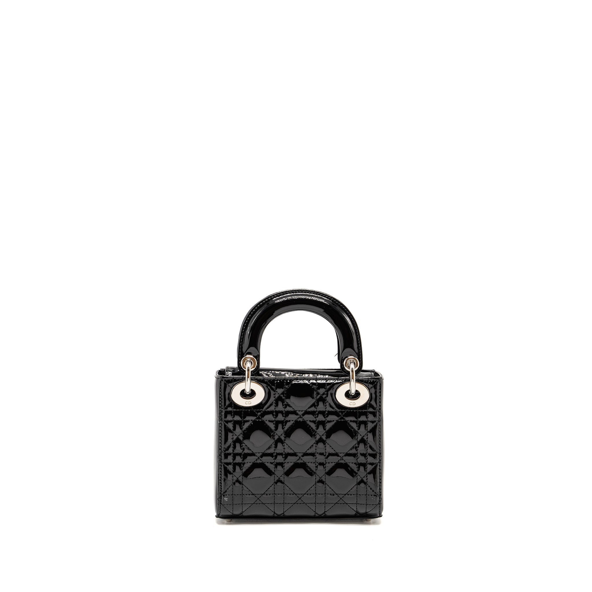 DIOR MINI LADY DIOR PATENT BLACK SHW