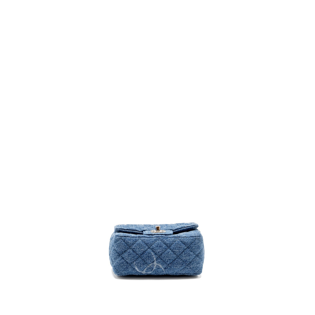 CHANEL MINI SQUARE FLAP BAG DENIM BLUE SHW
