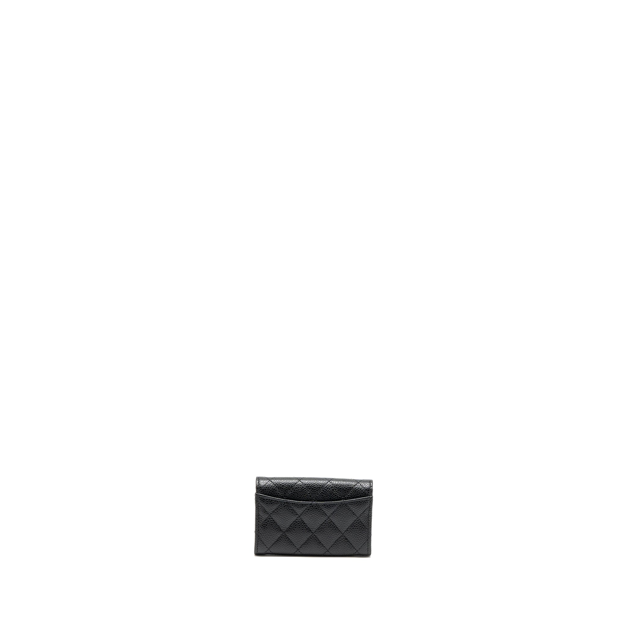 CHANEL CLASSIC FLAP CARD HOLDER CAVIAR BLACK GHW (MICROCHIP)
