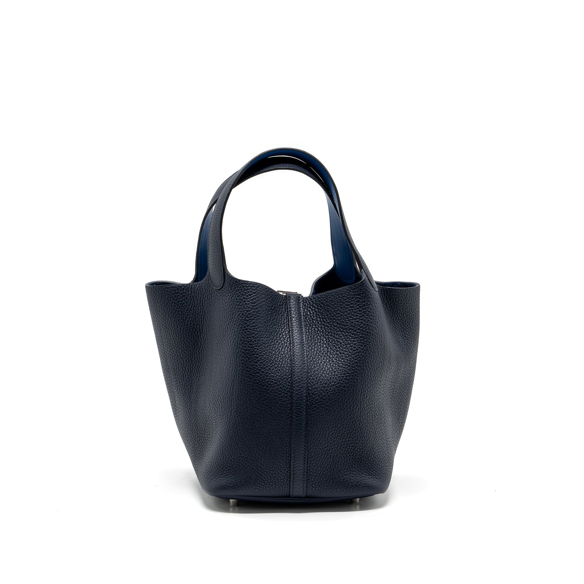 HERMES PICOTIN 22 LOCK BAG CLEMENCE/ SWIFT BLUE NUIT / BLUE FRANCE SHW