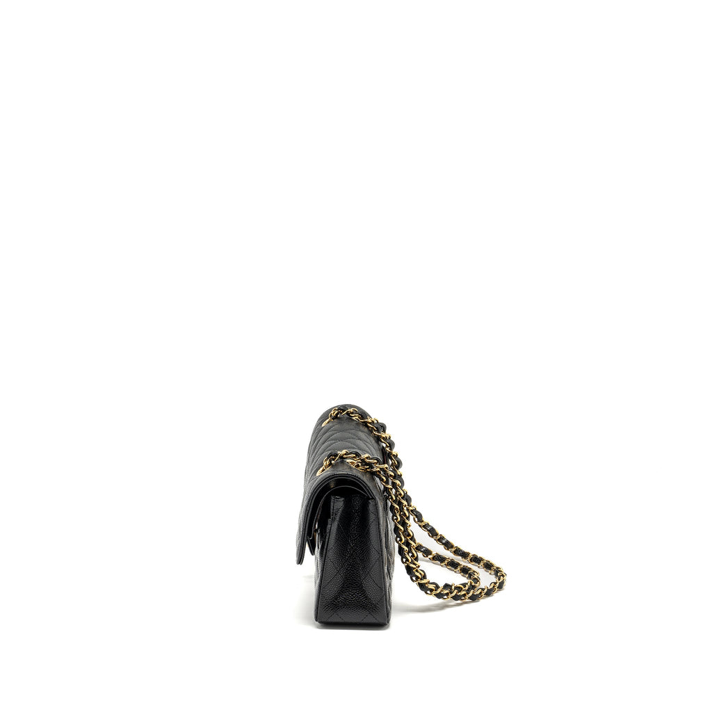 CHANEL SMALL CLASSIC DOUBLE FLAP BAG CAVIAR BLACK GHW