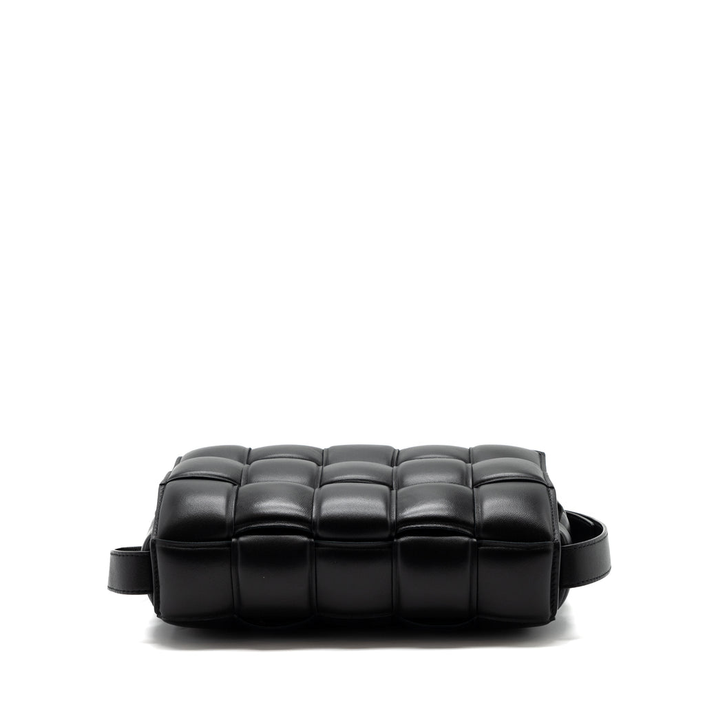 BOTTEGA VENETA PADDED CASSETTE LAMBSKIN BLACK GHW