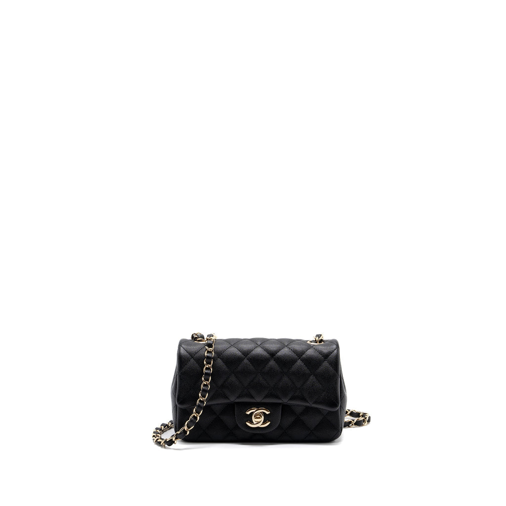CHANEL CLASSIC MINI RECTANGULAR FLAP BAG CAVIAR BLACK GHW