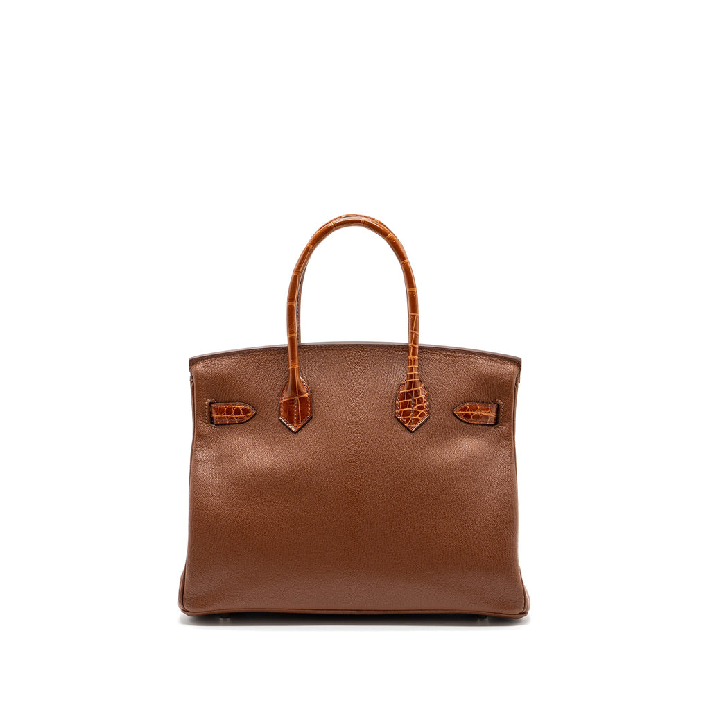 HERMES BIRKIN TOUCH 30 SHINY CROCODILE NILOTICUS / CHEVRE LEATHER MIEL SHW