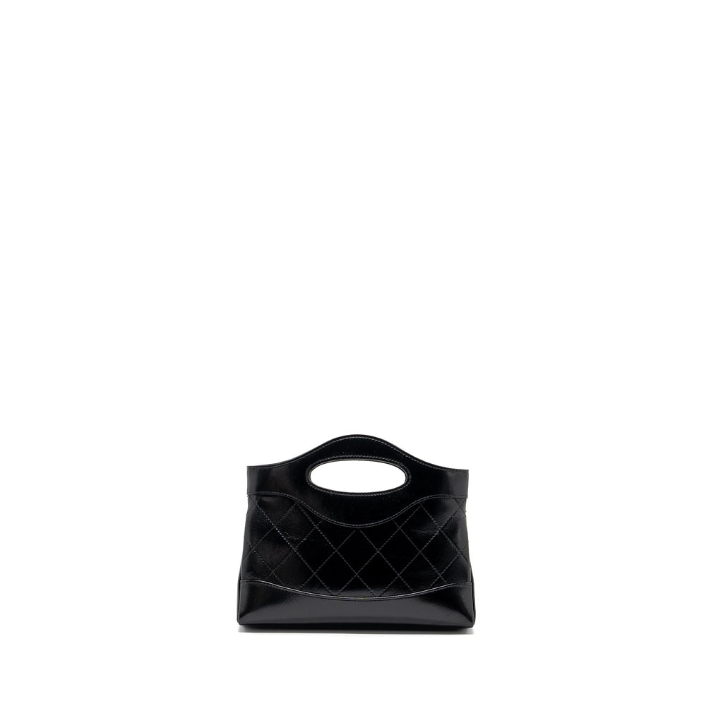 CHANEL 24C MINI 31 CLUTCH WITH CHAIN SHINY CALFSKIN BLACK LGHW (MICROCHIP)