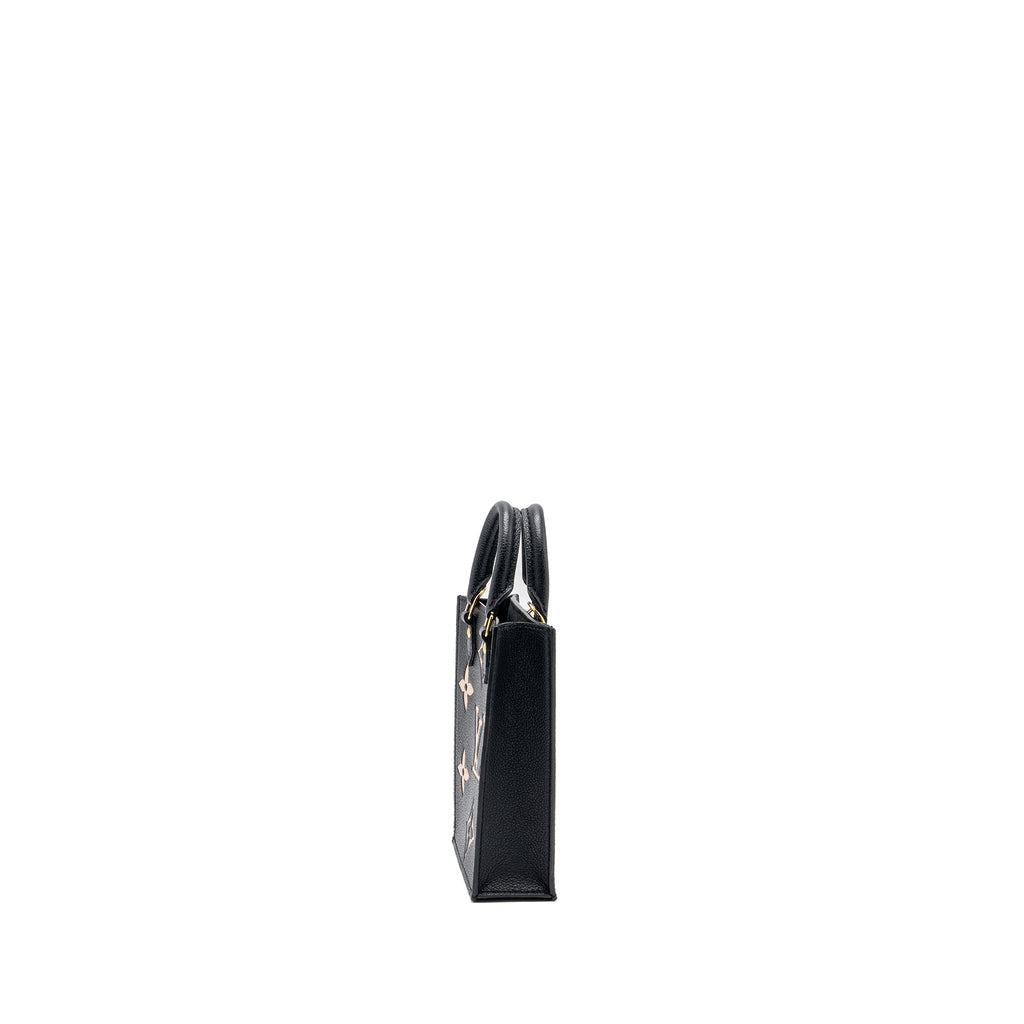 LOUIS VUITTON PETIT SAC PLAT MONOGRAM EMPREINTE BLACK/ BEIGE GHW (NEW VERSION)