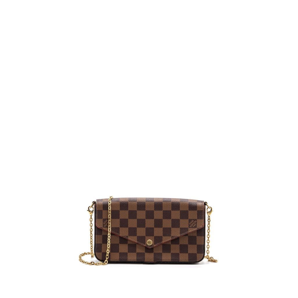 LOUIS VUITTON FELICIE POCHETTE DAMIER EBÈNE CANVAS GHW
