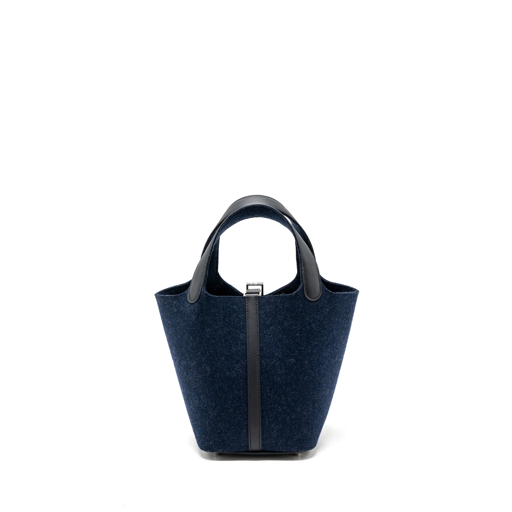 HERMES PICOTIN 18 FELT LOCK BAG BLUE NUIT / CABAN SHW
