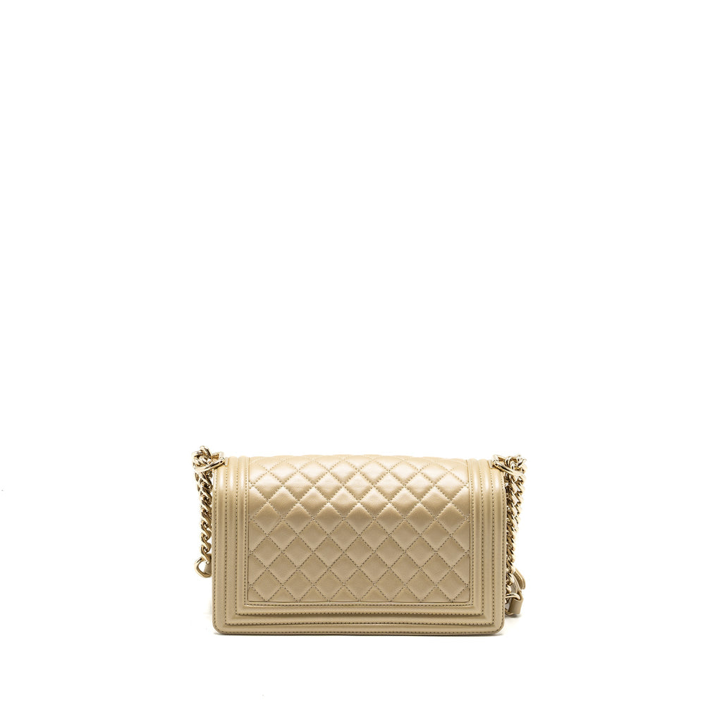 CHANEL MEDIUM BOY BAG CAVIAR GOLD LGHW