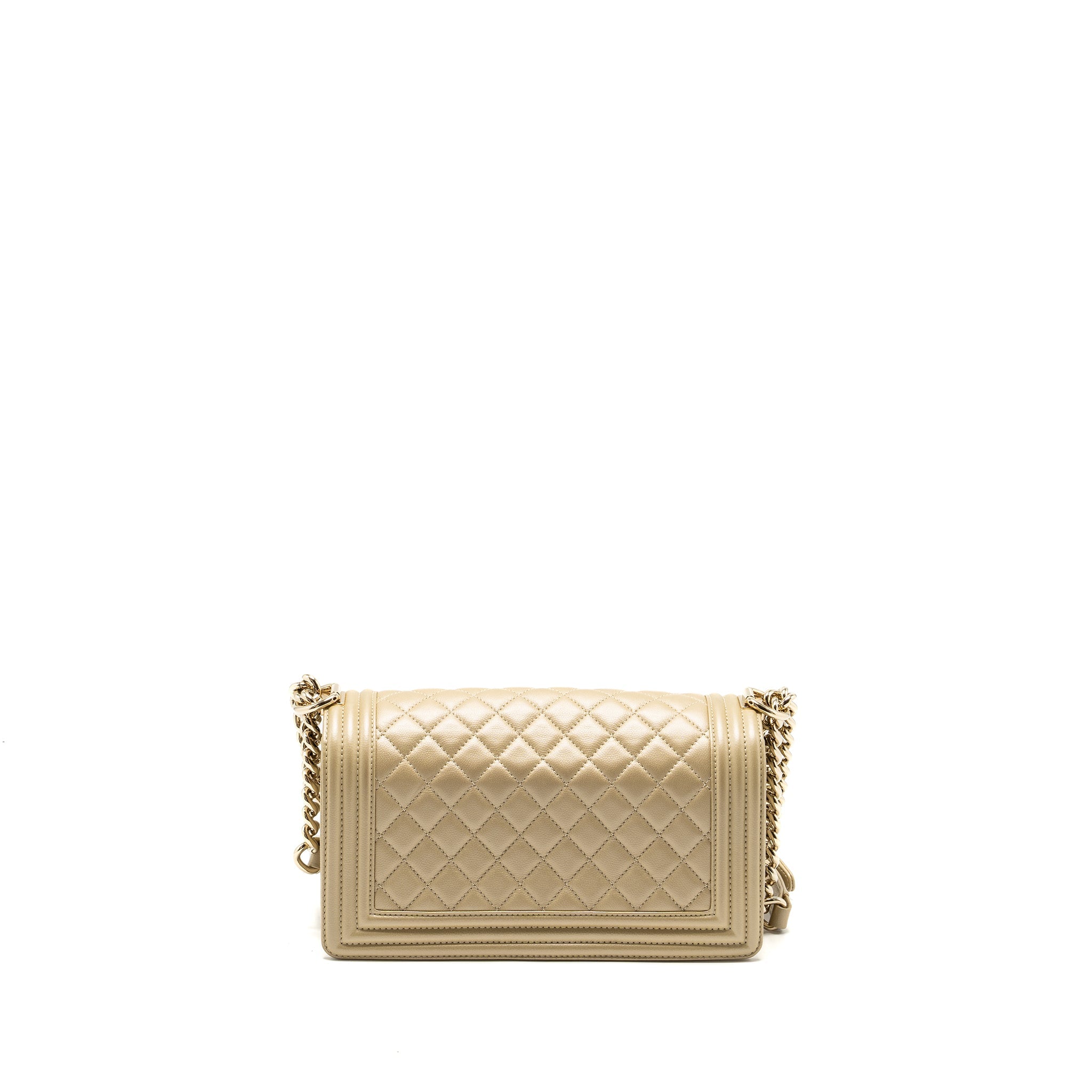 CHANEL MEDIUM BOY BAG CAVIAR GOLD LGHW