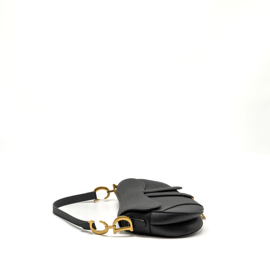 DIOR MEDIUM SADDLE GRAINED CALFSKIN BLACK GHW