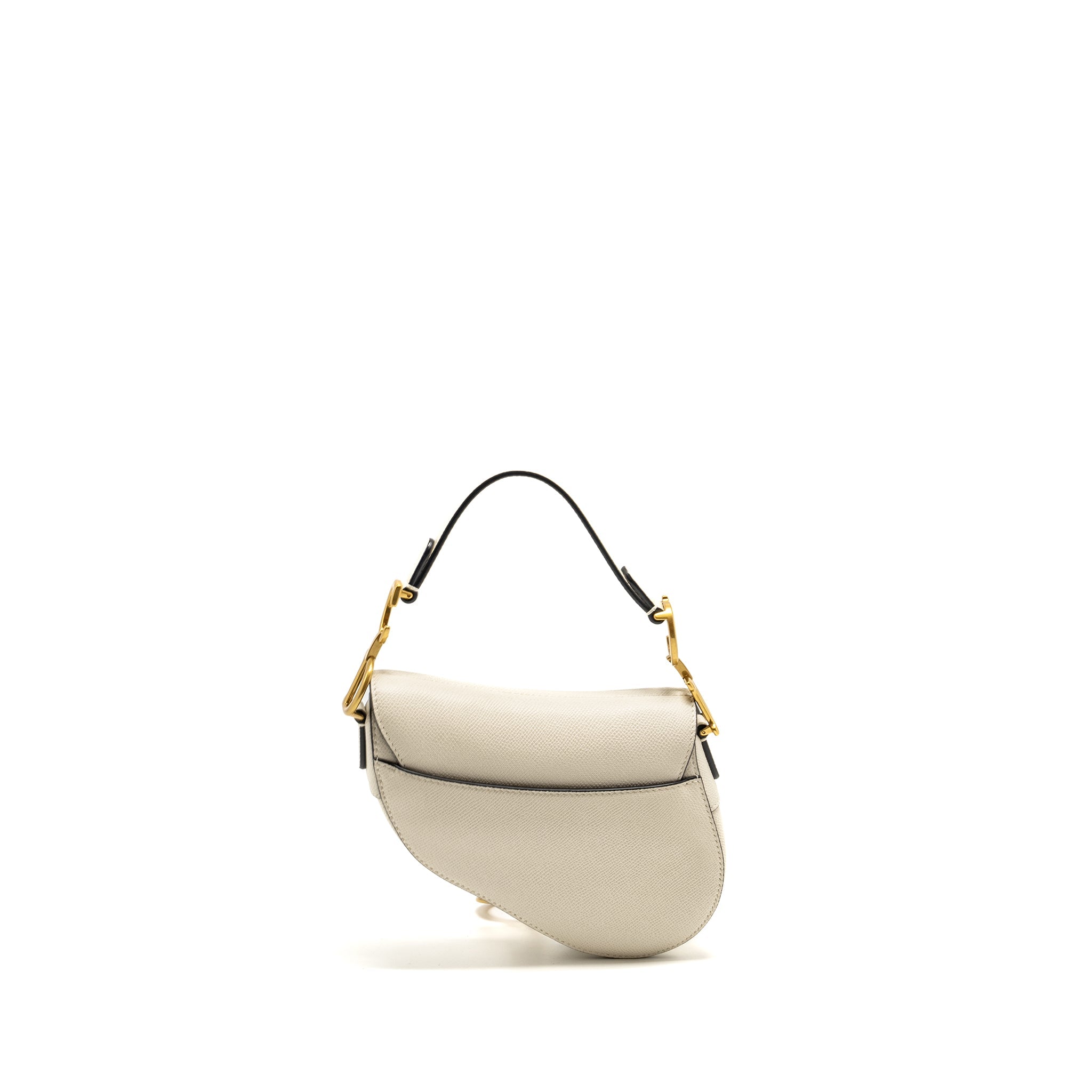 DIOR MINI SADDLE BAG CALFSKIN WHITE GHW
