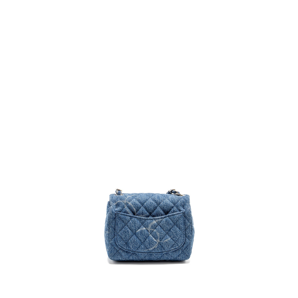 CHANEL MINI SQUARE FLAP BAG DENIM BLUE SHW