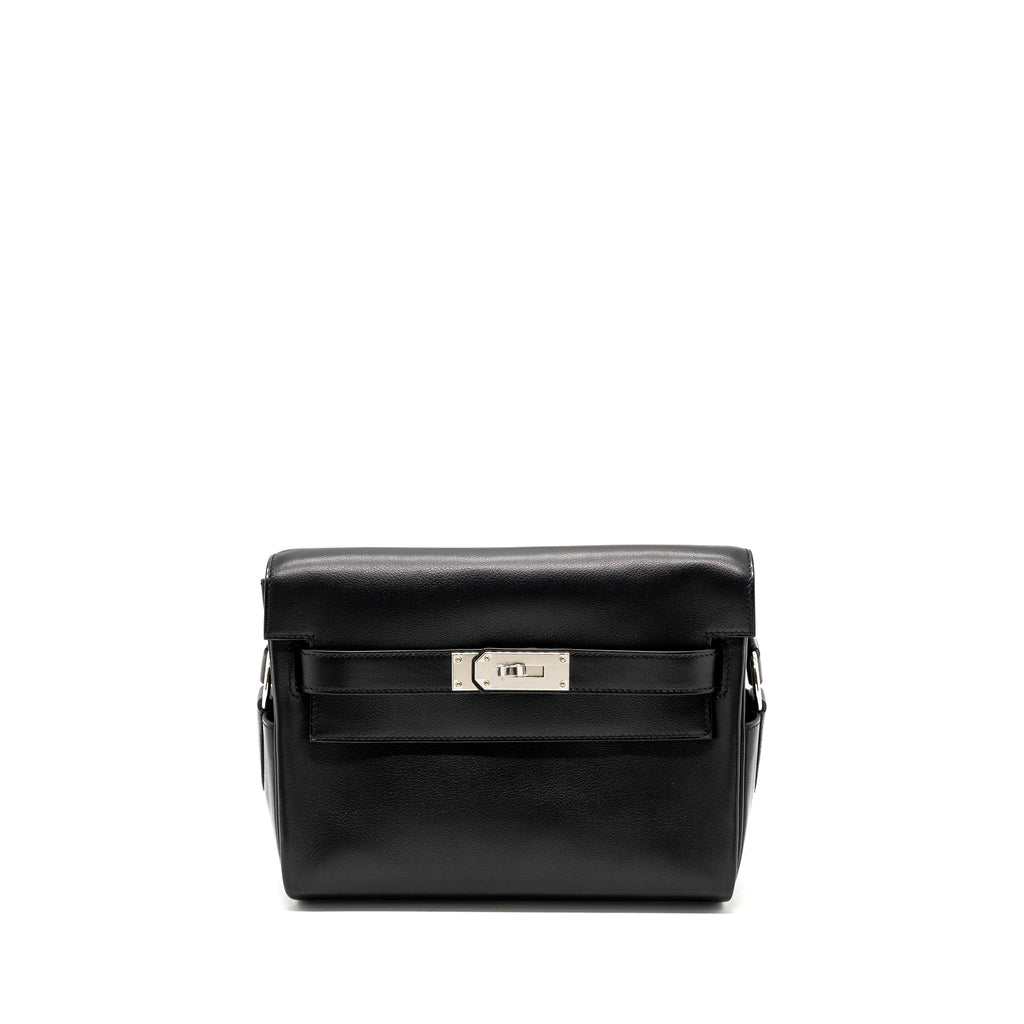 HERMES KELLY MESSANGER PM BAG EVERGRAIN BLACK SHW