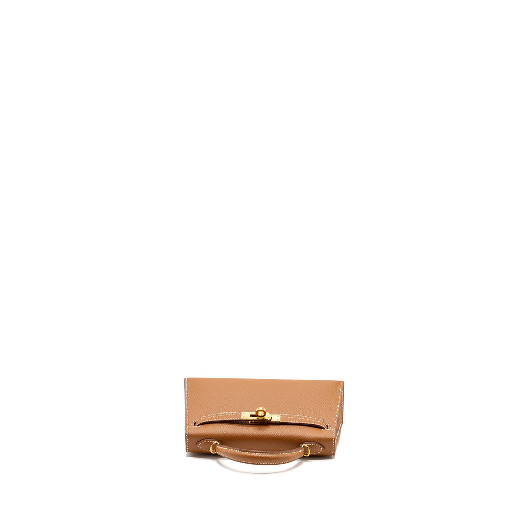 HERMES MINI KELLY EPSOM GOLD GHW