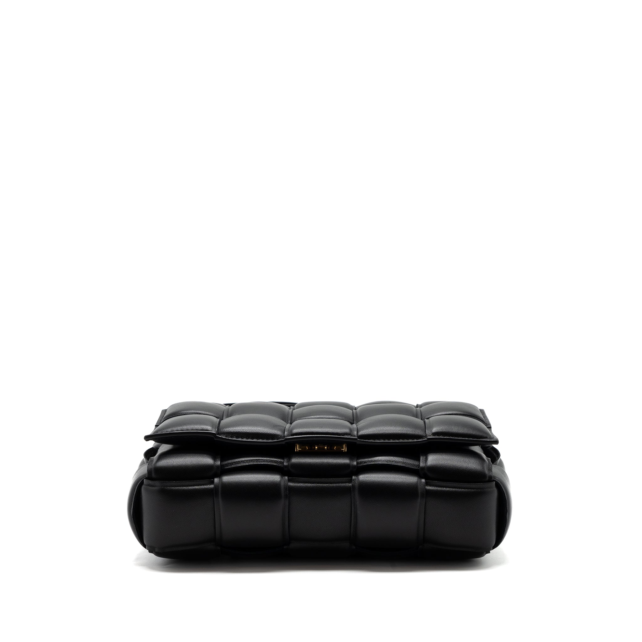 BOTTEGA VENETA PADDED CASSETTE LAMBSKIN BLACK GHW