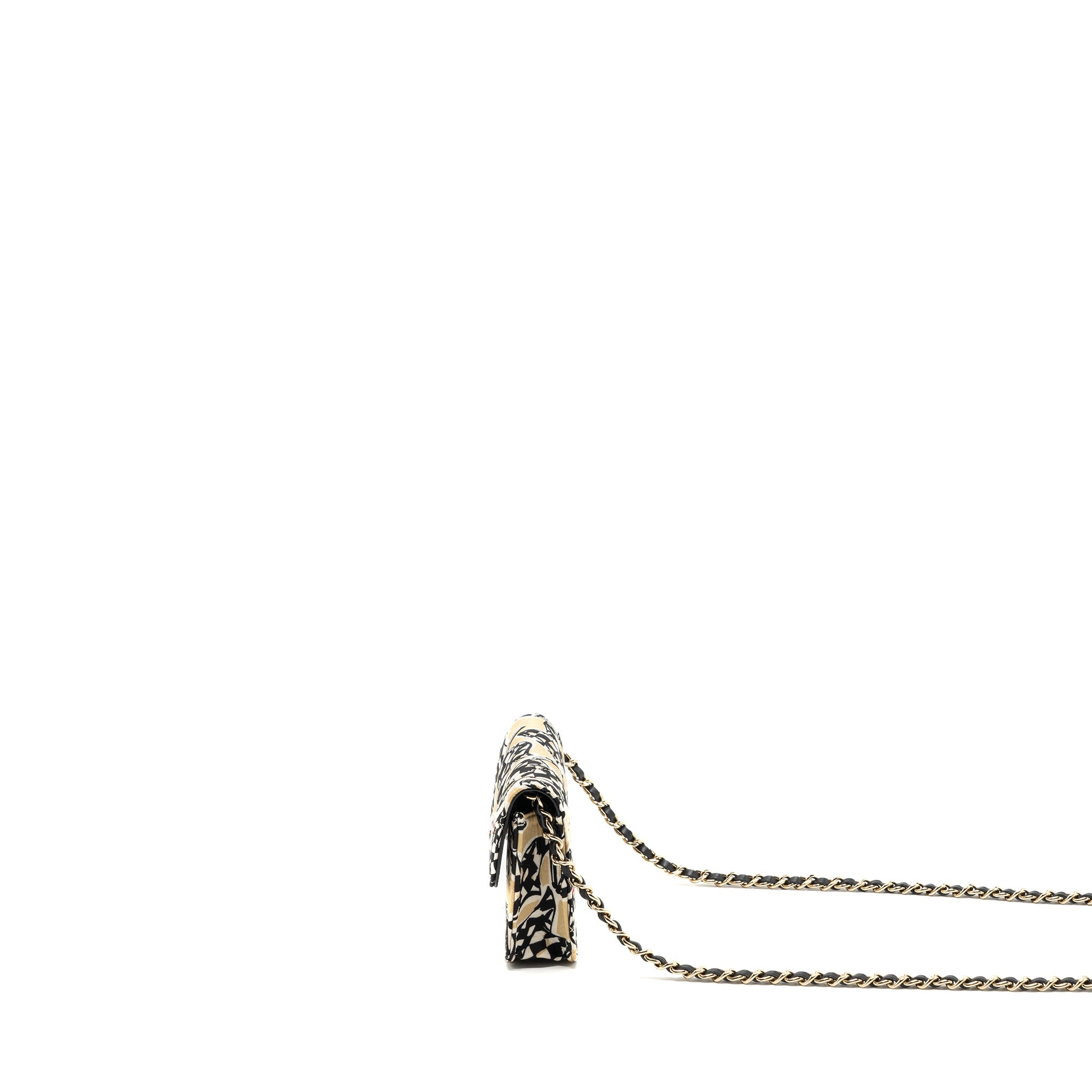 CHANEL MINI CLUTCH WITH CHAINS FABRIC MULTICOLOUR LGHW(MICROCHIP)