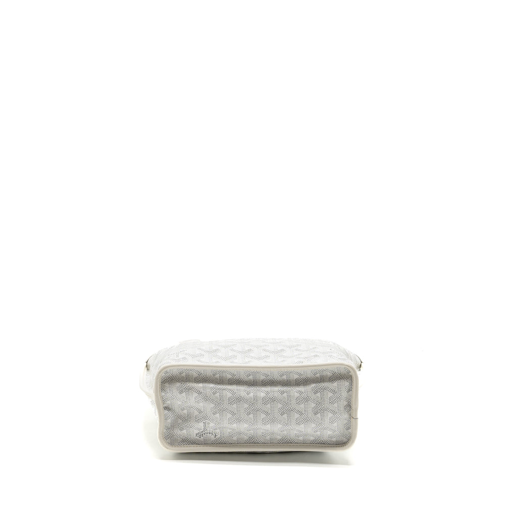 GOYARD MINI ANJOU TOTE BAG GOYARDINE CANVAS/LEATHER WHITE SHW