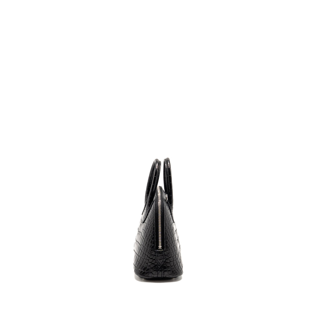 HERMES MINI BOLIDE ALLIGATOR MISSISSIPPIENSIS MAT BLACK SHW