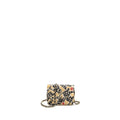 CHANEL MINI FLAP CLUTCH WITH CHAIN FABRIC BEIGE/MULTICOLOUR LGHW(MICROCHIP)