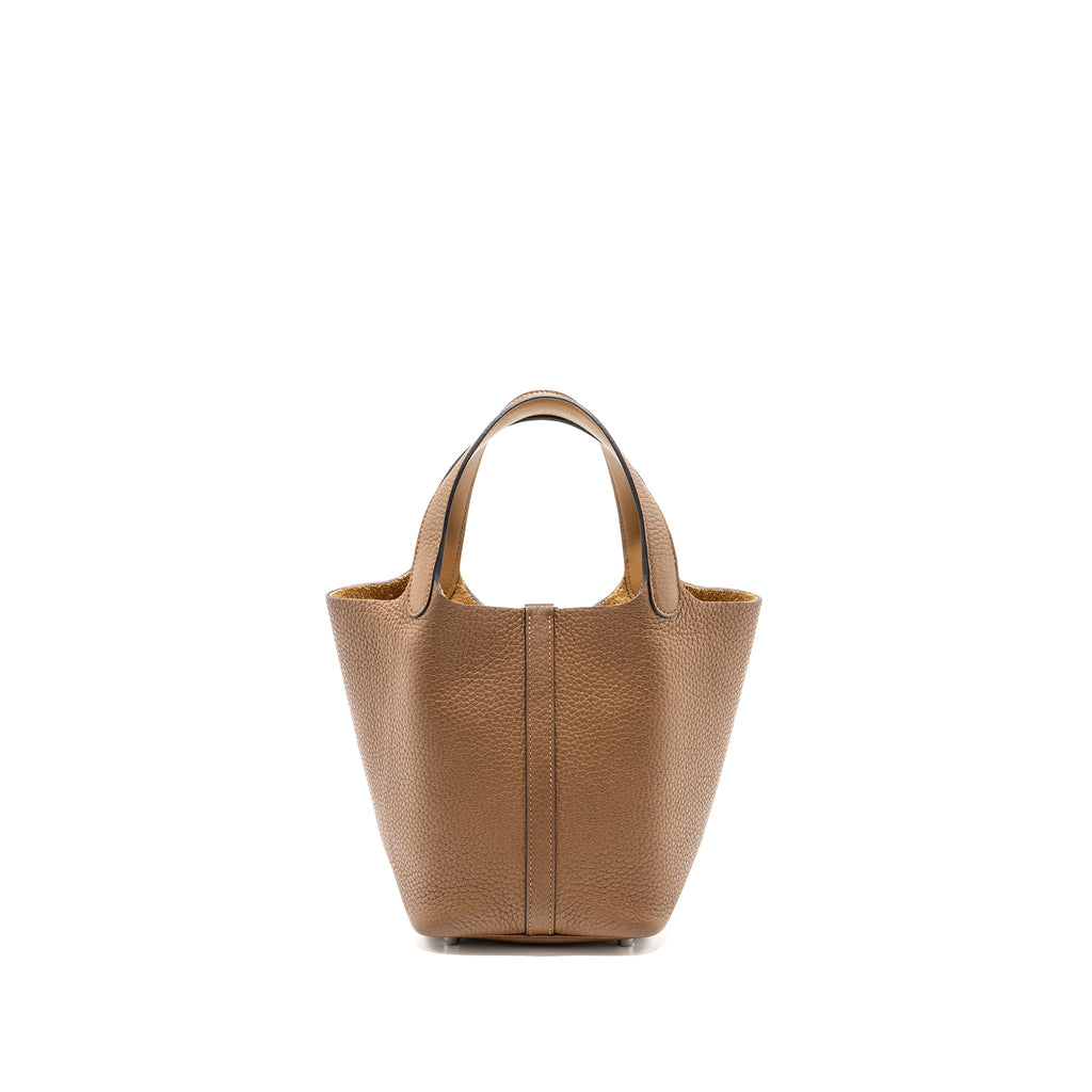 HERMES PICOTIN 18 LOCK BAG CLEMENCE ALEZAN / BISCUIT SHW