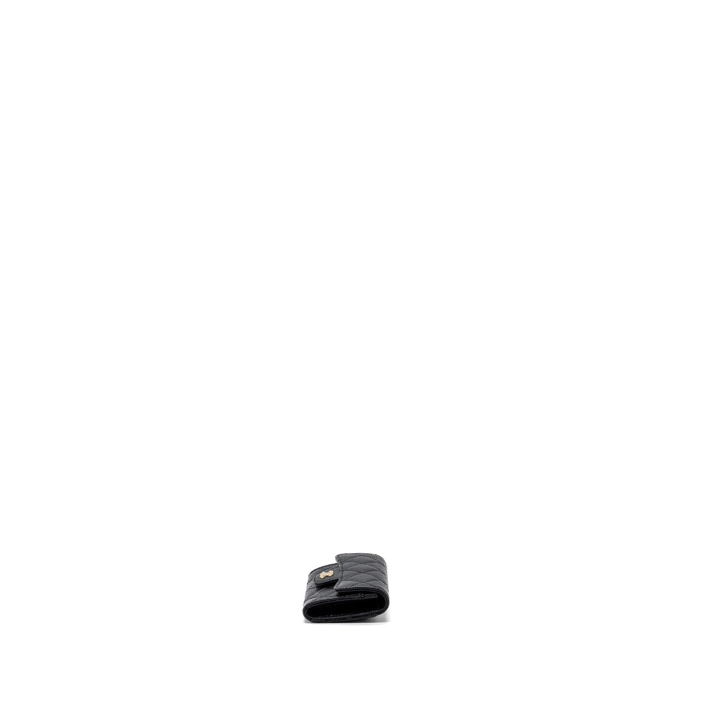 CHANEL CLASSIC FLAP CARD HOLDER CAVIAR BLACK GHW (MICROCHIP)