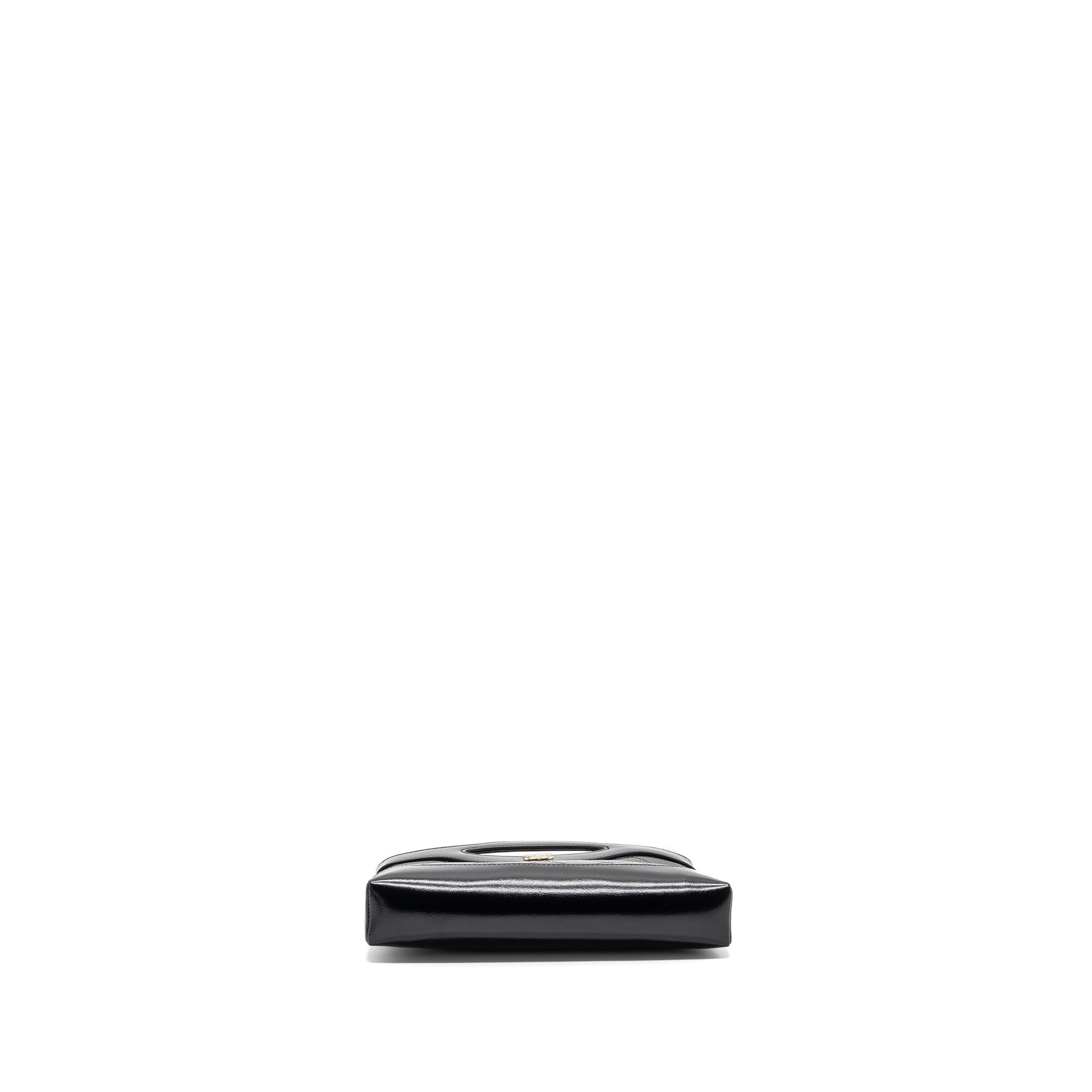 CHANEL 24C MINI 31 CLUTCH WITH CHAIN SHINY CALFSKIN BLACK LGHW (MICROCHIP)