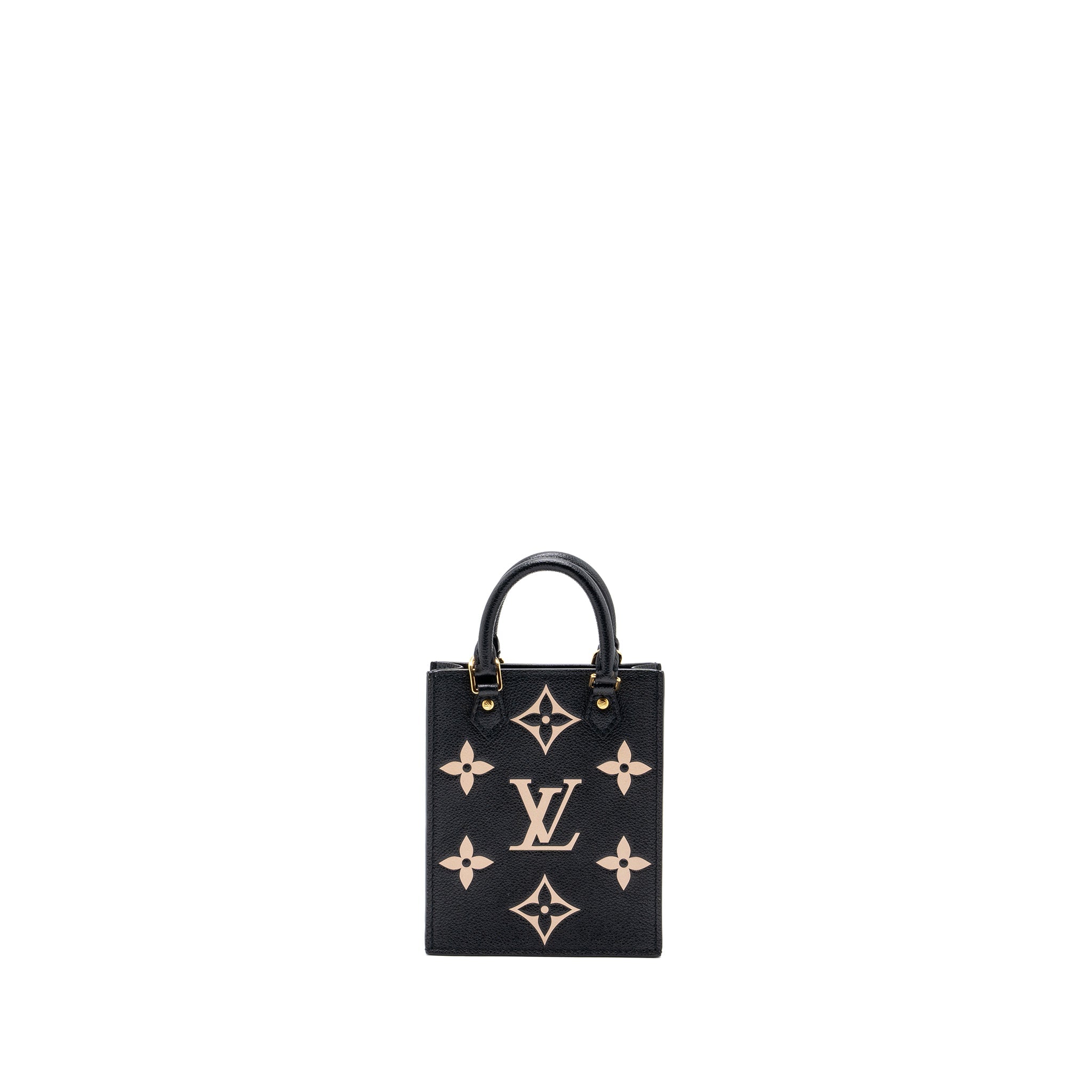 LOUIS VUITTON PETIT SAC PLAT MONOGRAM EMPREINTE BLACK/ BEIGE GHW (NEW VERSION)