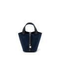 HERMES PICOTIN 18 FELT LOCK BAG BLUE NUIT / CABAN SHW