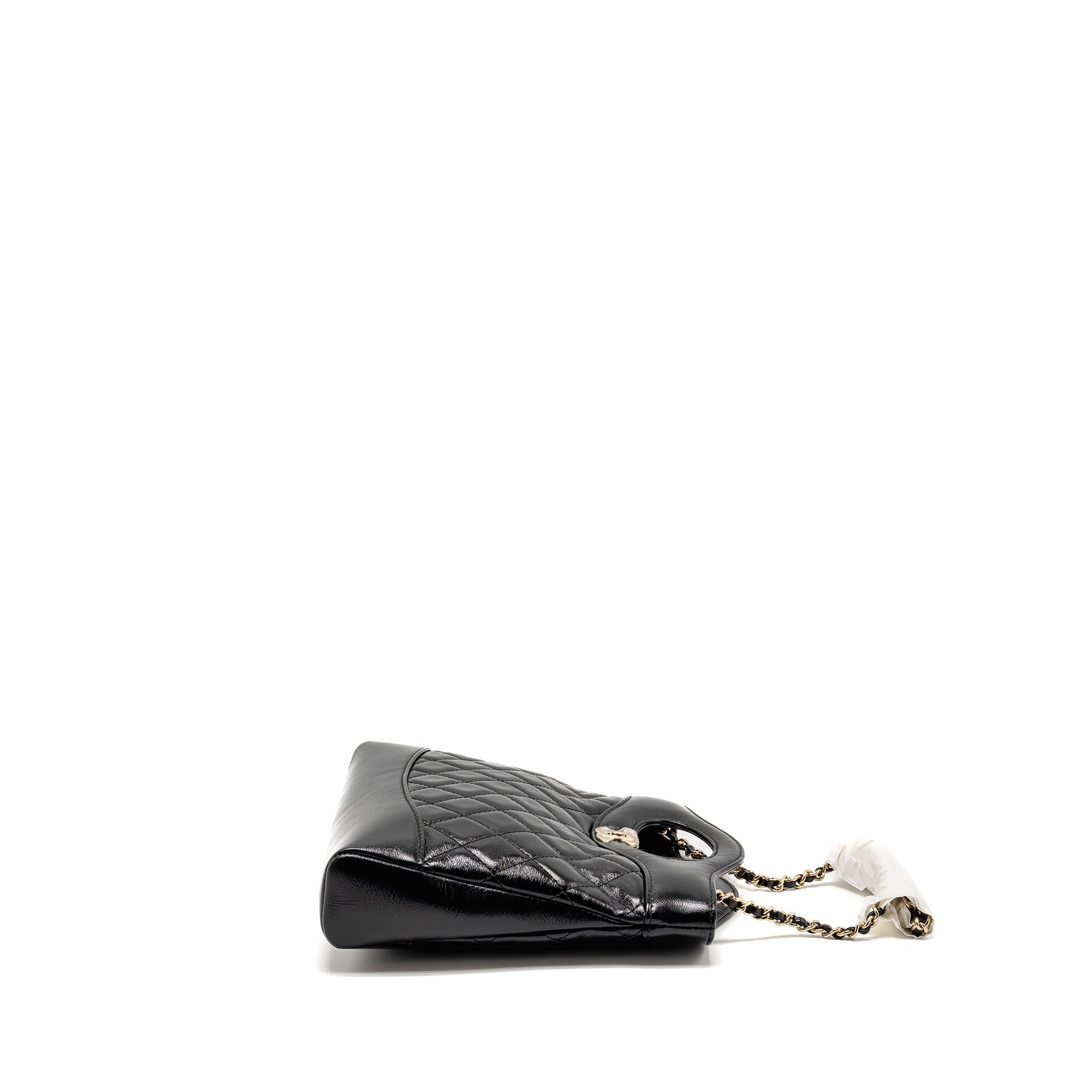 CHANEL 24S MINI 31 BAG SHINY LAMBSKIN BLACK LGHW (MICROCHIP)