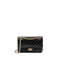 CHANEL SMALL 2.55 225 REISSUE FLAP BAG AGED CALFSKIN BLACK GHW