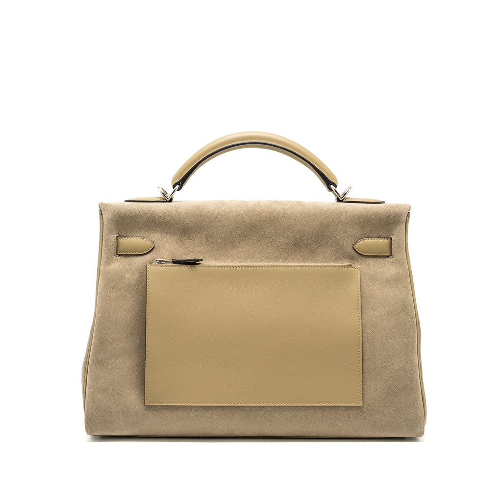 HERMES MAXI KELLY 42 GRIZZLY/SWIFT GRIS CAILLOU / BEIGE MARFA SHW
