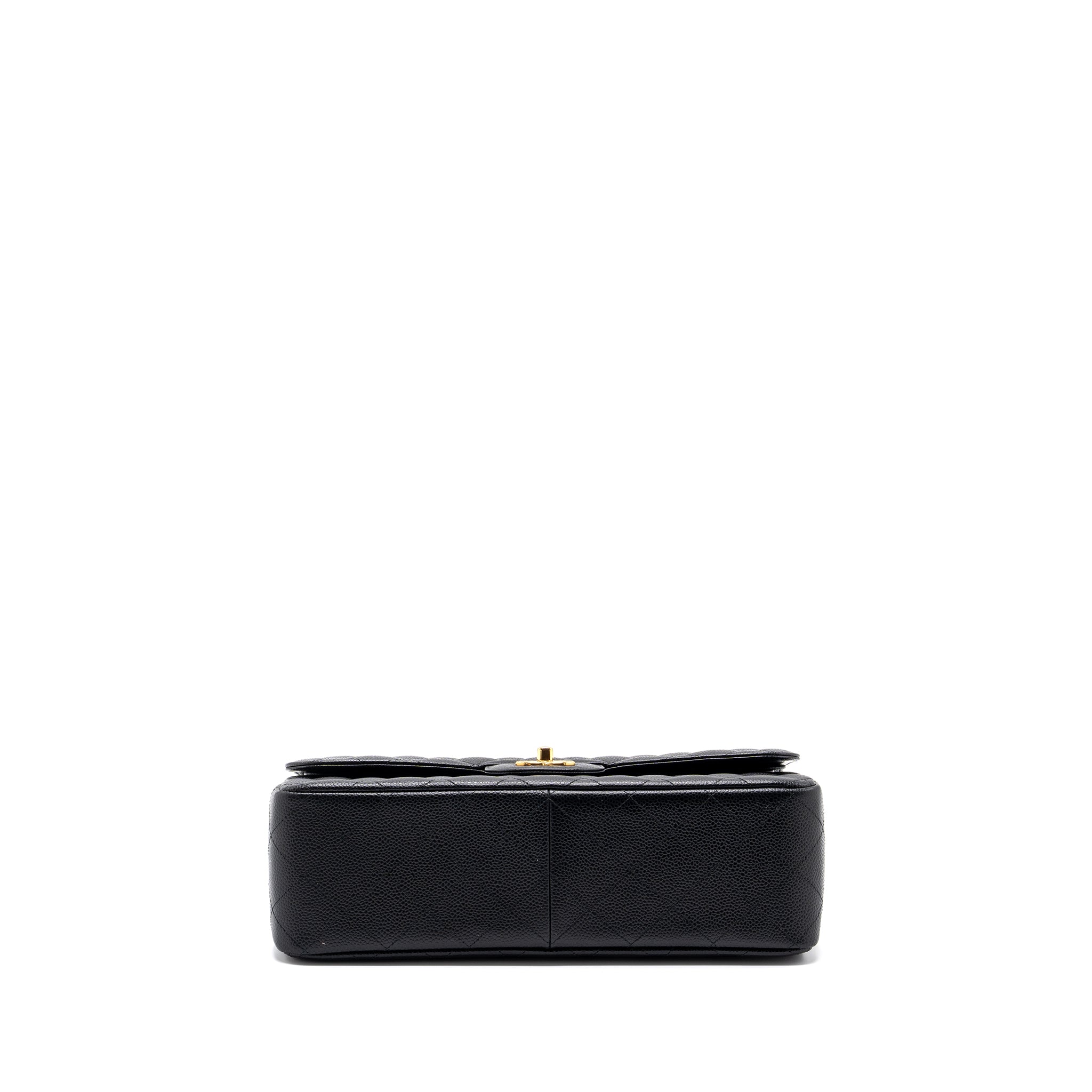 CHANEL CLASSIC JUMBO DOUBLE FLAP BAG CAVIAR BLACK GHW