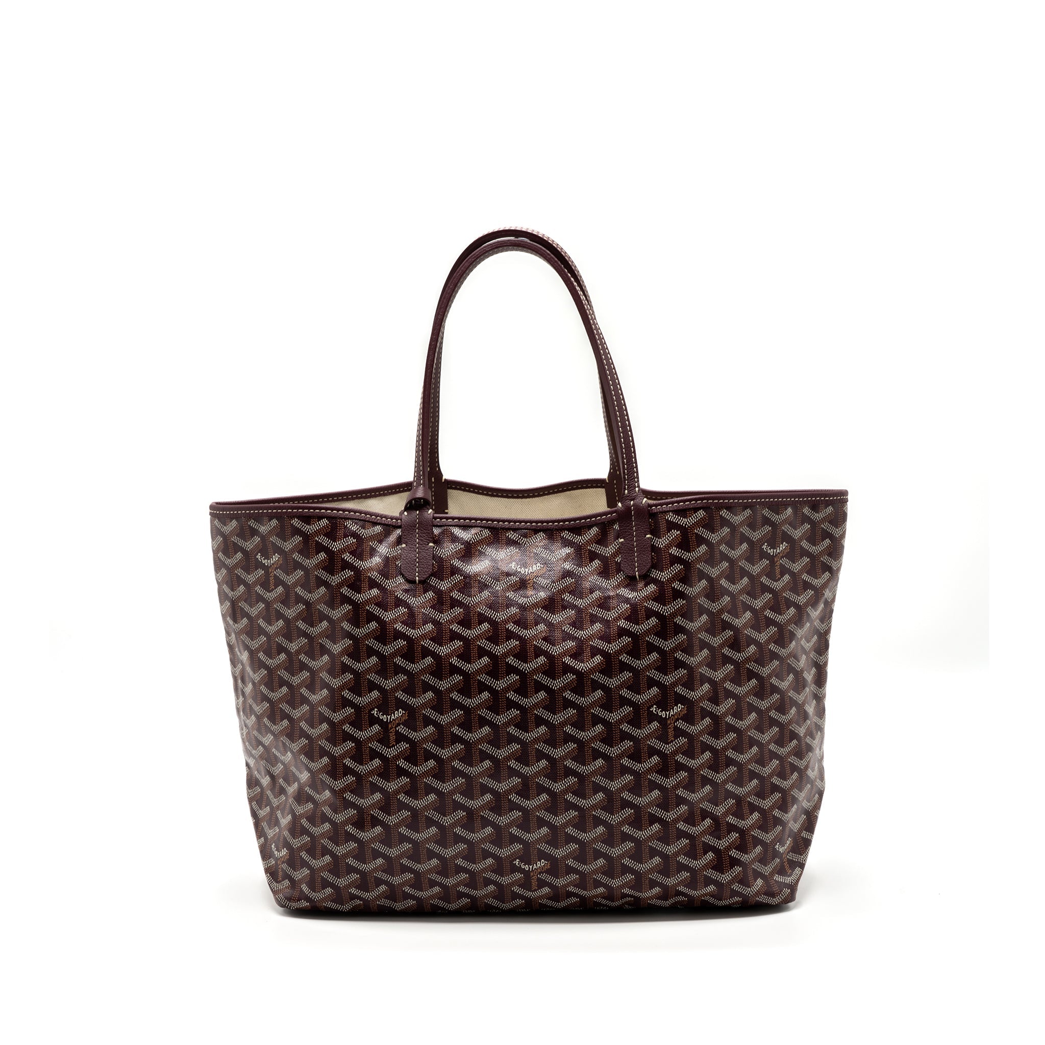 GOYARD SAINT LOUIS PM TOTE BAG CANVAS BURGUNDY SHW