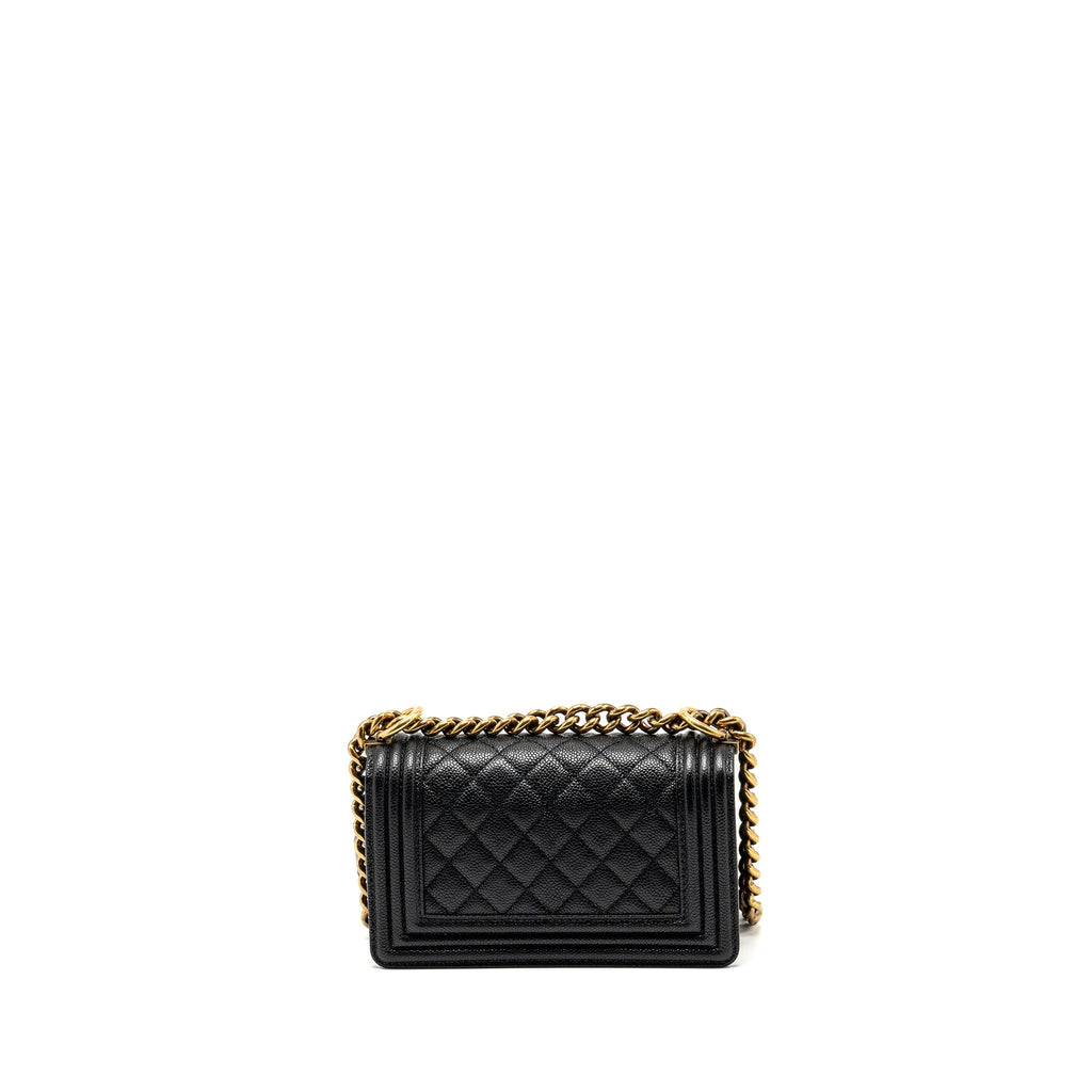 CHANEL SMALL BOY BAG CAVIAR BLACK RUTHENIUM GHW