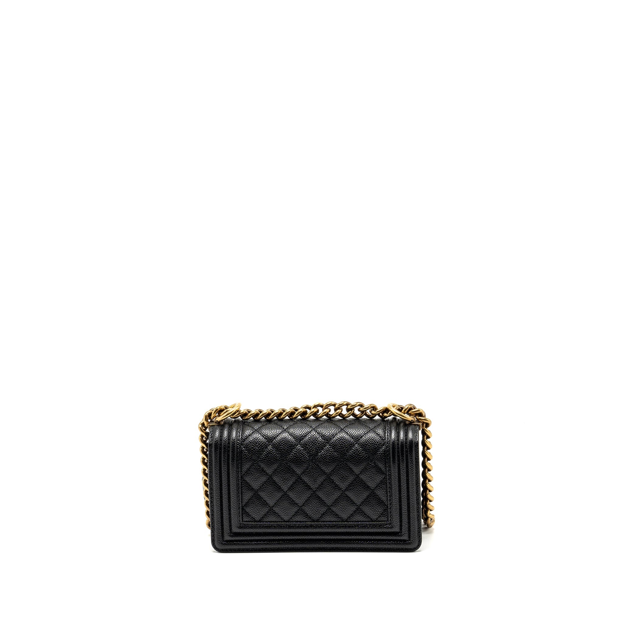 CHANEL SMALL BOY BAG CAVIAR BLACK RUTHENIUM GHW