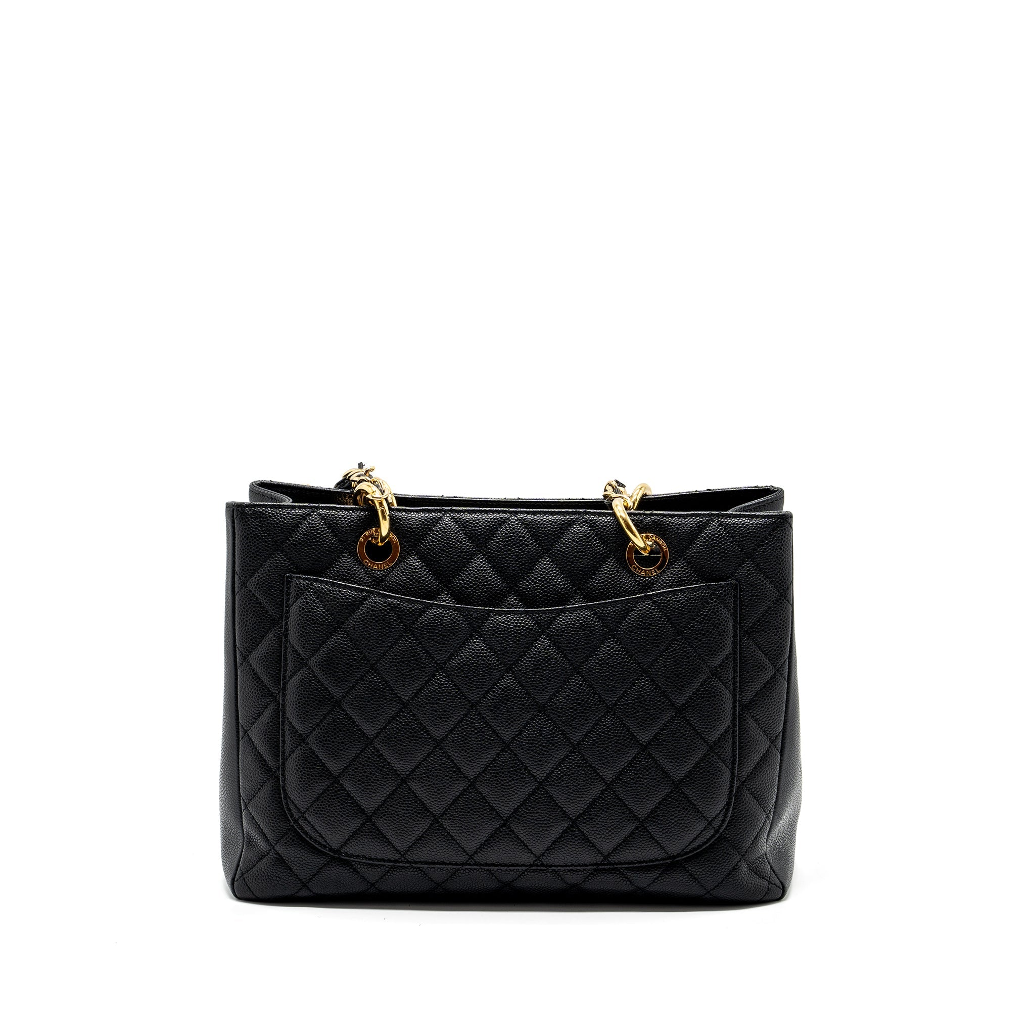 CHANEL GRAND SHOPPING TOTE BAG CAVIAR BLACK GHW