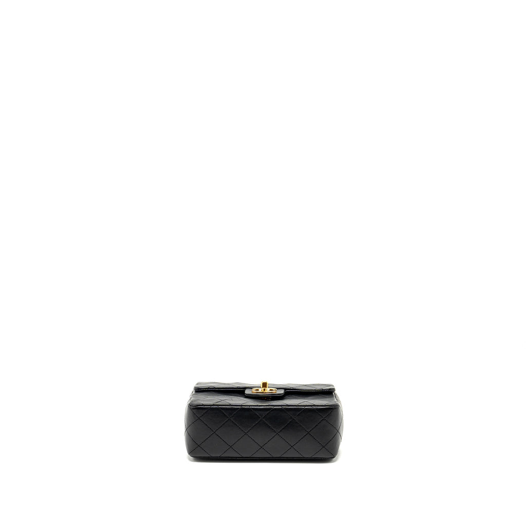 CHANEL VINTAGE MINI SQUARE FLAP BAG LAMBSKIN BLACK GHW