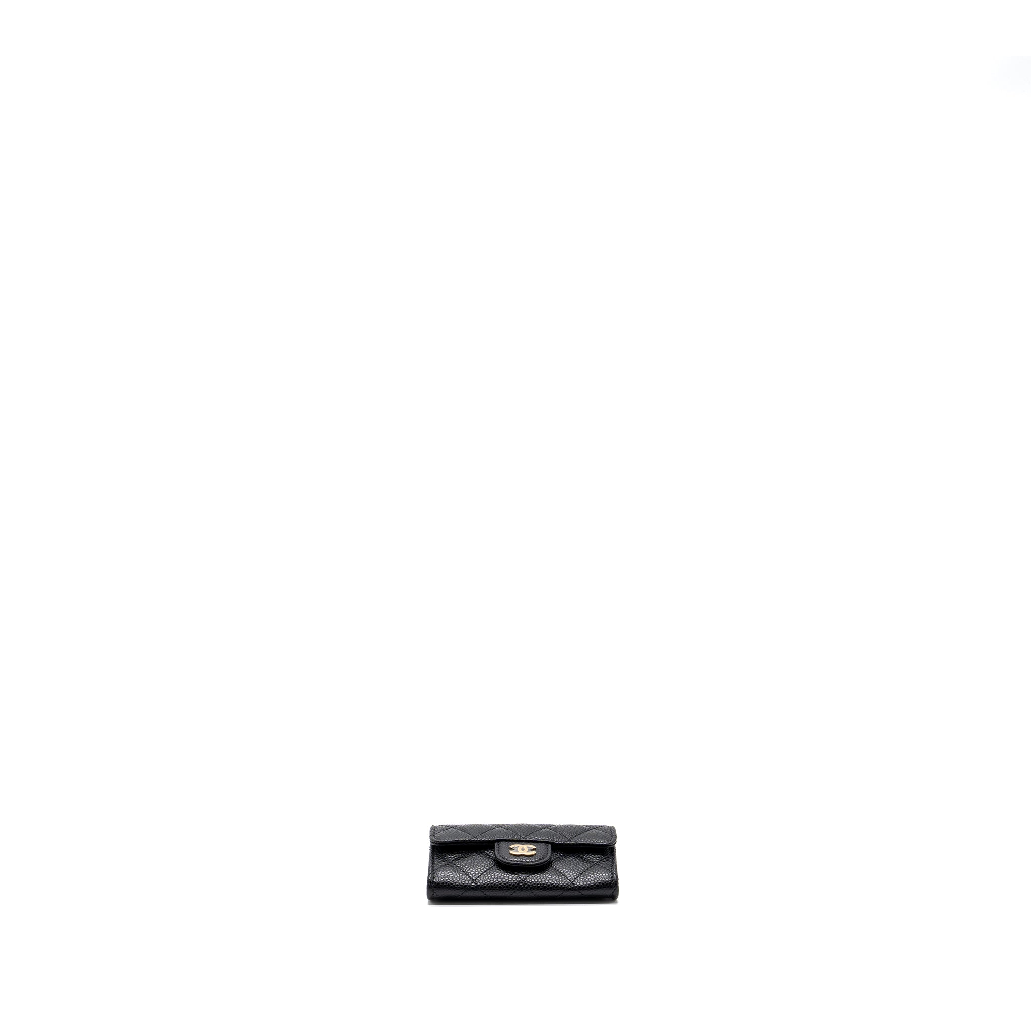 CHANEL CLASSIC FLAP CARD HOLDER CAVIAR BLACK GHW (MICROCHIP)