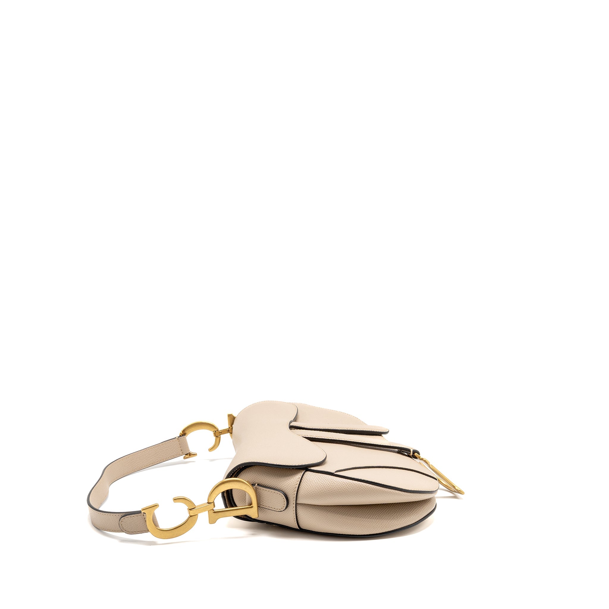 DIOR MEDIUM SADDLE BAG CALFSKIN BEIGE GHW