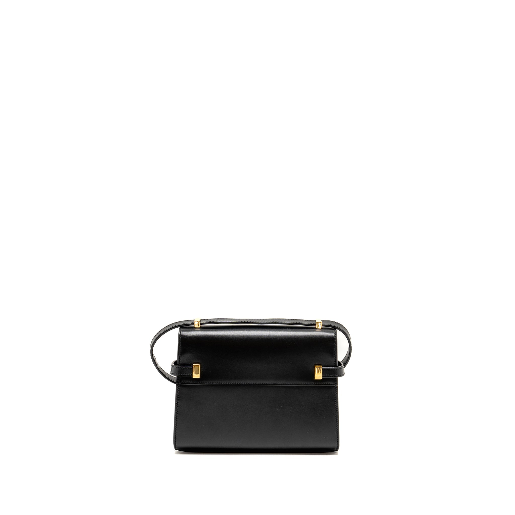 SAINT LAURENT MINI MANHATTAN SHOULDER BAG CALFSKIN BLACK GHW