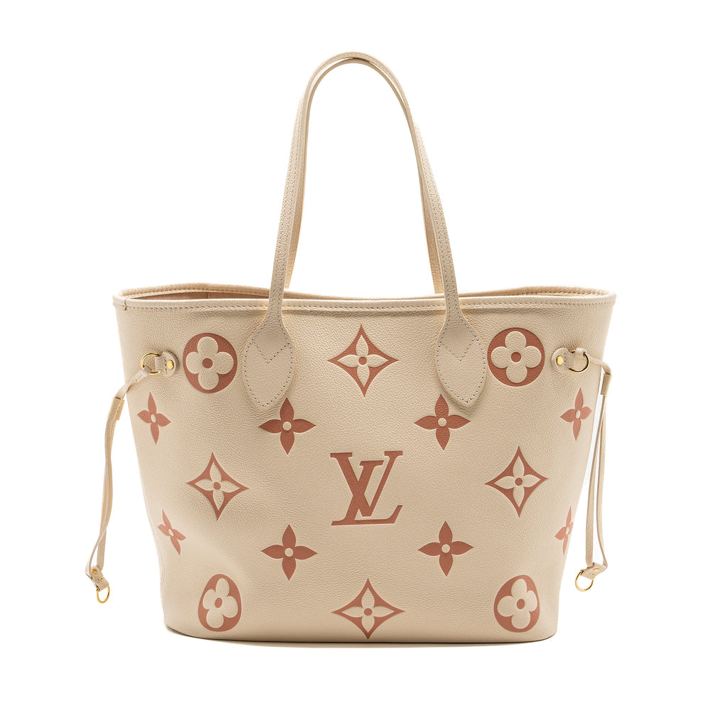 LOUIS VUITTON NEVERFULL MM MONOGRAM EMPREINTE CRÈME/ROSE TRIANON GHW(NEW VERSION)