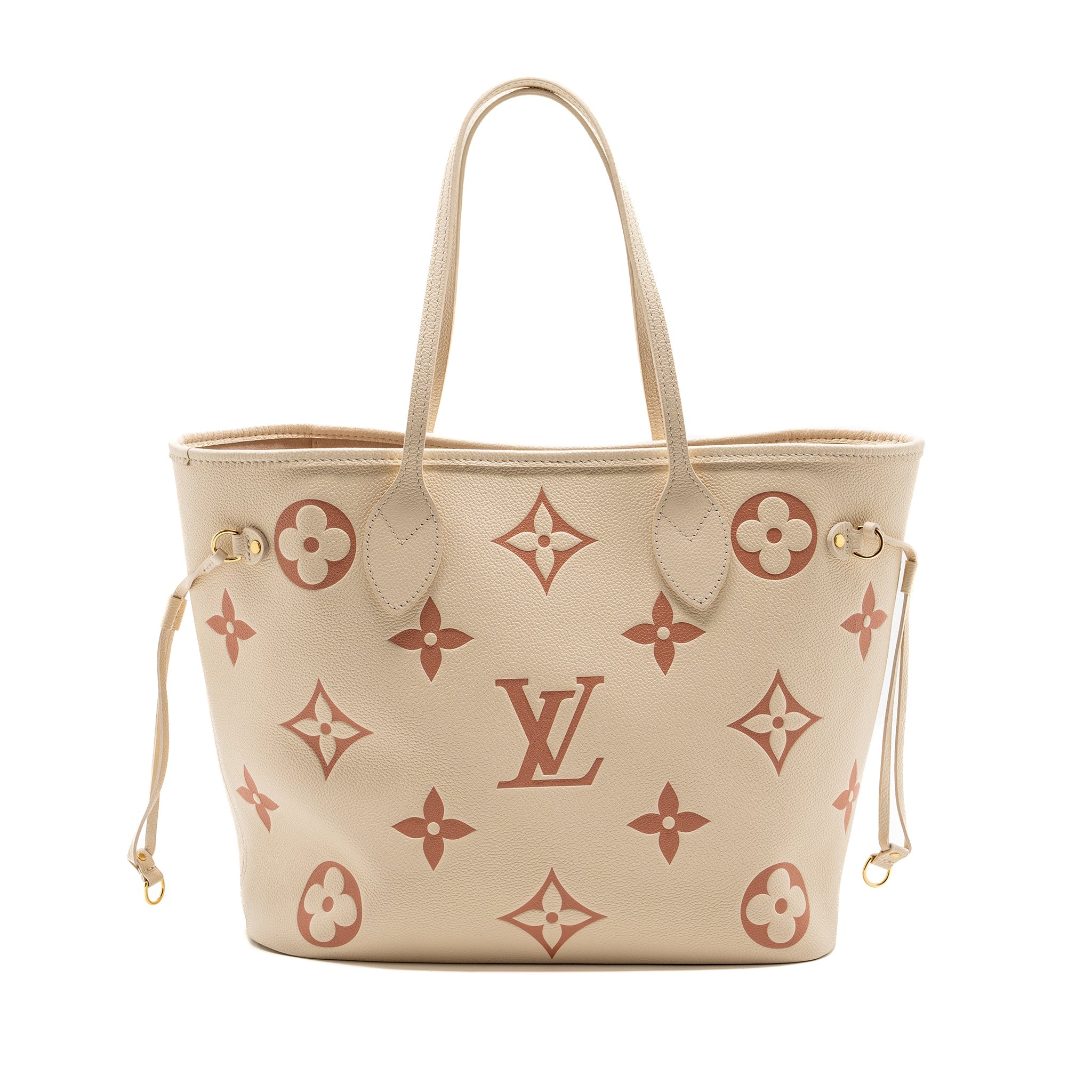 LOUIS VUITTON NEVERFULL MM MONOGRAM EMPREINTE CRÈME/ROSE TRIANON GHW(NEW VERSION)