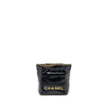 CHANEL MINI 22 BAG SHINY CALFSKIN BLACK GHW (MICROCHIP)