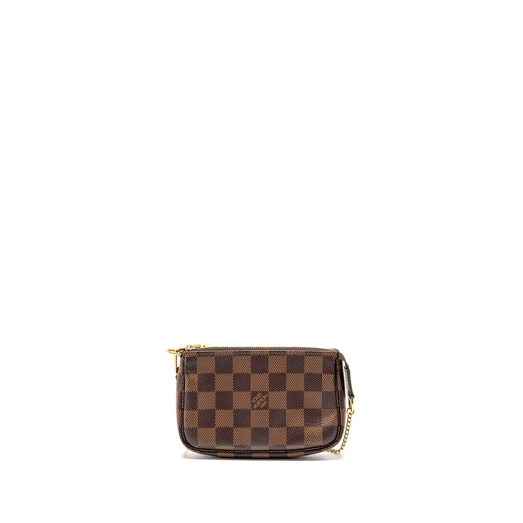LOUIS VUITTON MINI POCHETTE ACCESSORIES DAMIER EBENE CANVAS GHW