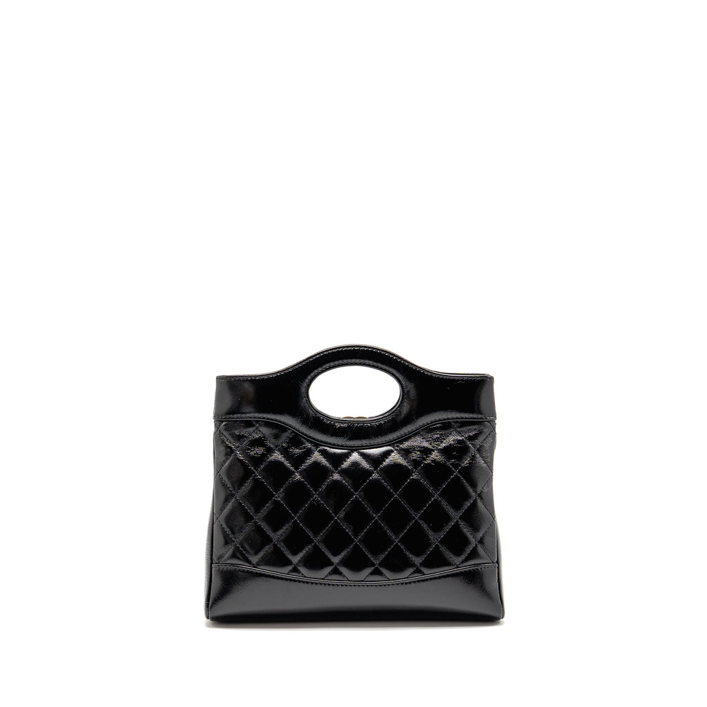 CHANEL 24S MINI 31 BAG SHINY LAMBSKIN BLACK LGHW (MICROCHIP)