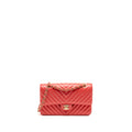 CHANEL MEDIUM CLASSIC DOUBLE FLAP BAG CHEVRON LAMBSKIN PINK LGHW