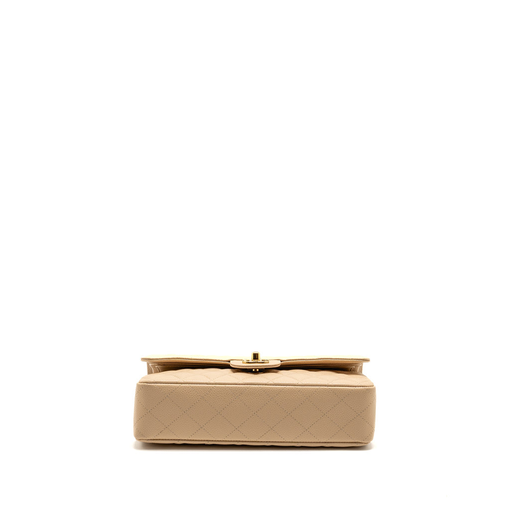 CHANEL MEDIUM CLASSIC DOUBLE FLAP CAVIAR BEIGE GHW