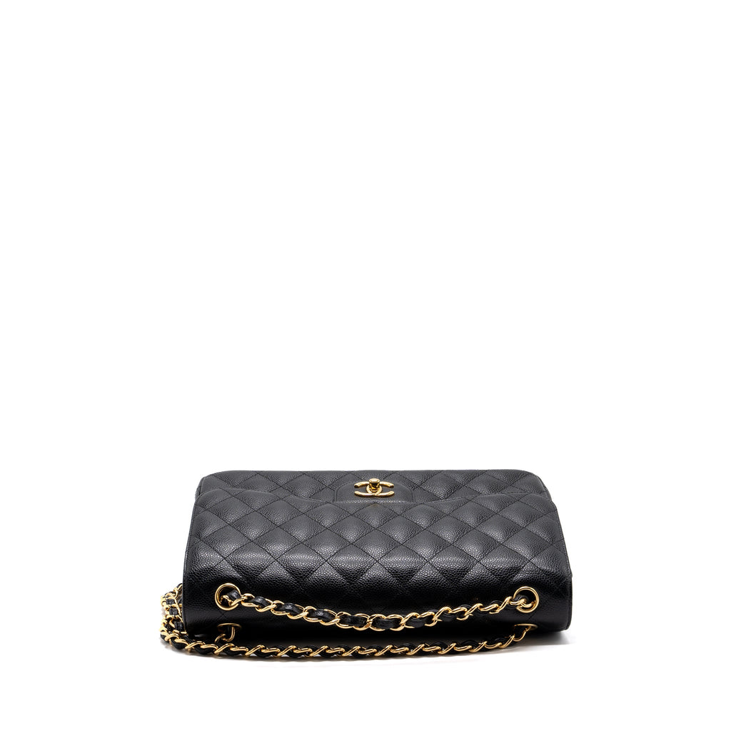 CHANEL CLASSIC JUMBO DOUBLE FLAP BAG CAVIAR BLACK GHW